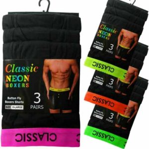 MENS NEON CLASSIC SOFT COTTON BOXER SHORTS UNDERWEAR