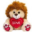 WILD ANIMAL W/ LOVEHEART AND PRINTED PAWS 4ASSTD 30cm