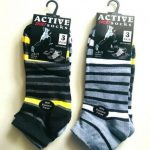 Men's Active Sport Cotton Rich Trainer Liner Socks / Assorted Stripe / UK 6-11