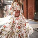 Women Casual Half Sleeve Boho Dresses Swing Floral-Printed Holiday Dresses