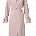 Ex Miss Selfridge Women’s Blush Microfiber Mac Long Coat