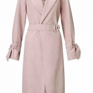 Ex Miss Selfridge Women's Blush Microfiber Mac Long Coat