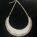 Silver oxidize silk thread necklace