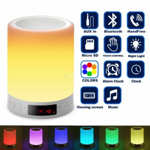 Led night lamp +Wireless Bluetooth Stereo Speaker Touch Portable Night Light New
