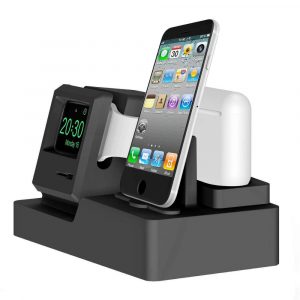 New 3 in 1 Silicone Watch Charger Bracket Retro Docking Stand Station Portable Holder for iPhone Watch Earphone Display Holder