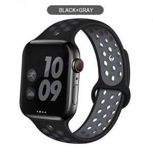 For Apple Black Grey Watch Nike Silicon Sports Strap 38/40mm42/44mm Soft Silicone UK SELLER