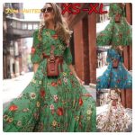 Women Casual Half Sleeve Boho Dresses Swing Floral-Printed Holiday Dresses (Copy)